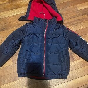 Navy Blue Kids Jacket with Red Lining